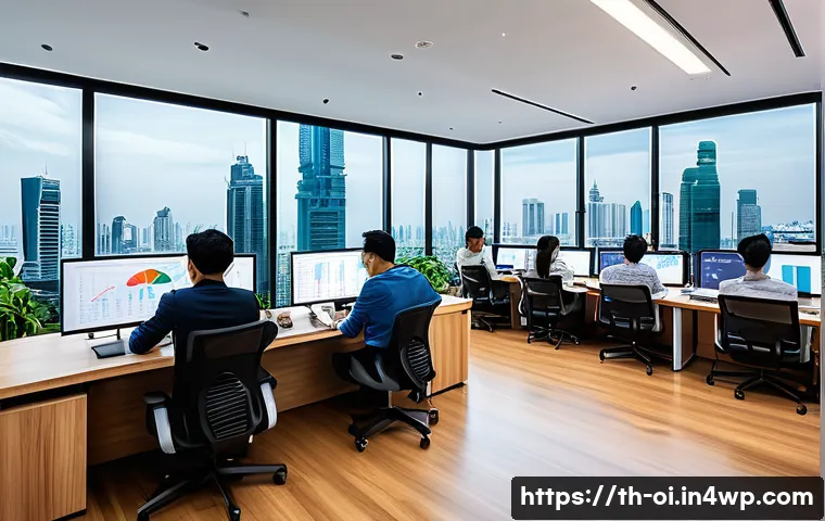 인과관계 추론을 위한 클라우드 기반 도구 활용 - A modern data analytics office environment in Bangkok, Thailand, featuring diverse Thai professional...