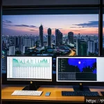 Home 16 인과관계 추론 훈련을 위한 최적화 기법 - A detailed modern data scientist’s workspace in Bangkok, Thailand, featuring multiple high-resolutio...