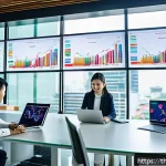 Home 21 인과관계 추론을 위한 데이터 분석 소프트웨어 비교 - A modern office setting in Bangkok with diverse Thai business professionals collaborating around a l...